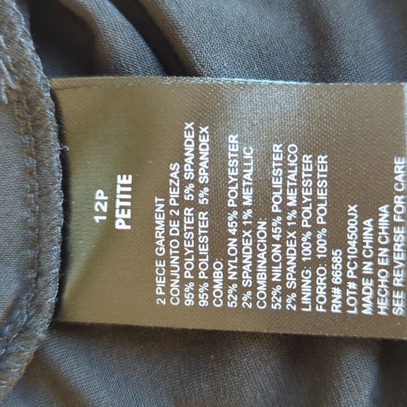 Perceptions Chevron Design Sleeveless A-Line Cocktail Dress 12P Black White - Picture 5 of 12